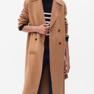 Women’s GAP Wool Blend Relaxed Double Faced Belted Coat NWT Camel